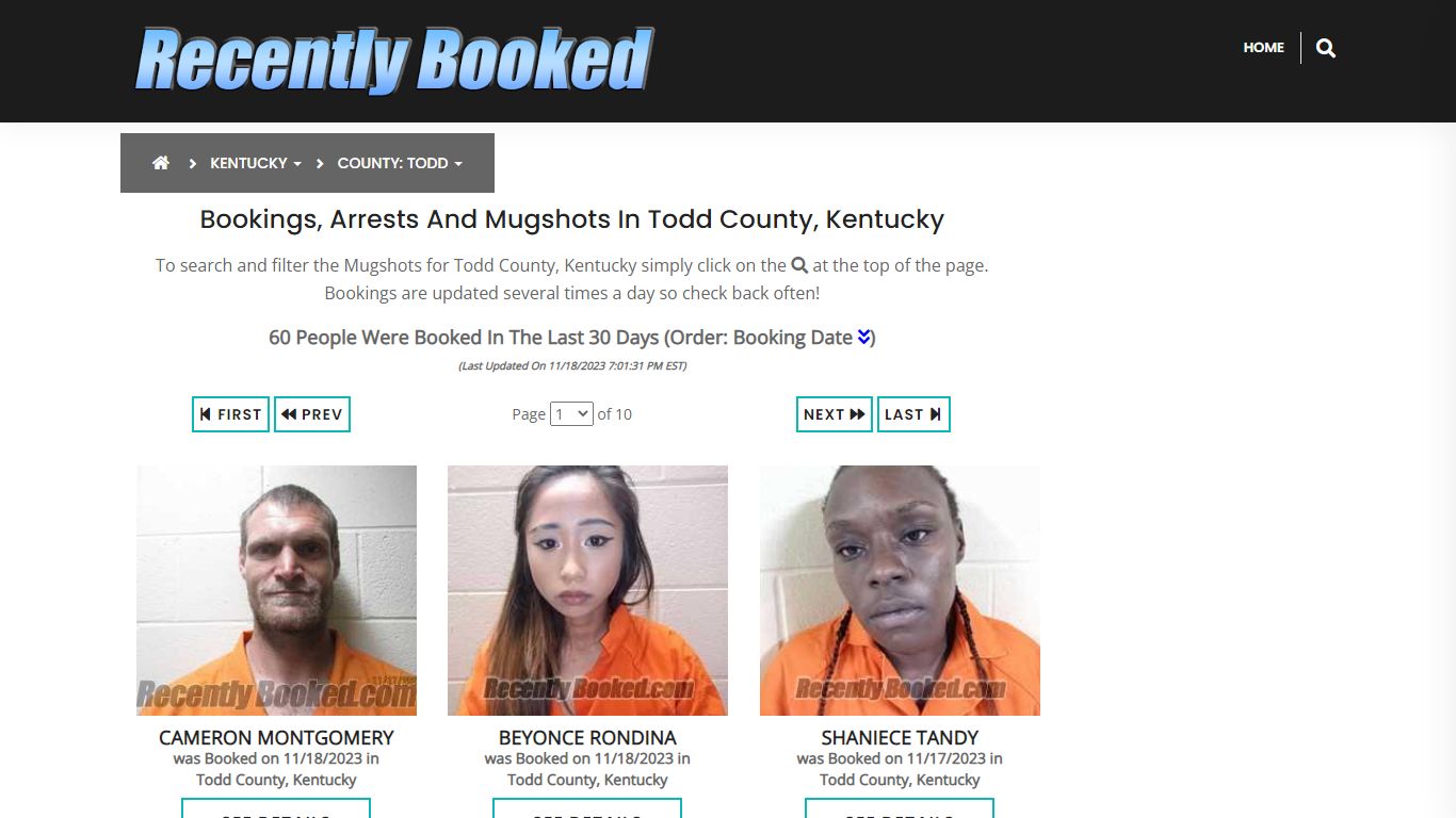 Recent bookings, Arrests, Mugshots in Todd County, Kentucky